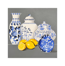 Load image into Gallery viewer, Porcelain blue with Lemons ©Jenny McCarthy