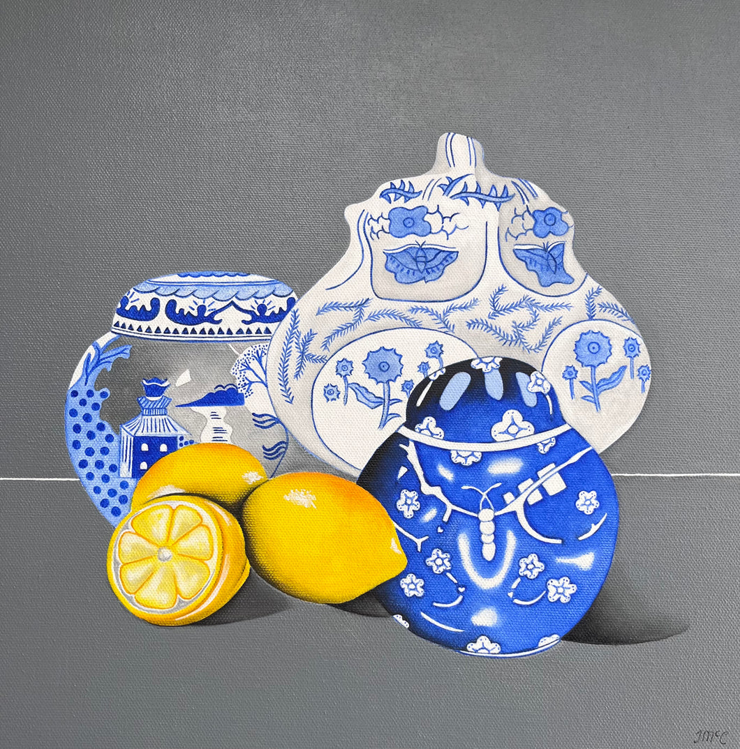 Porcelain blue with Lemons 2