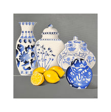 Load image into Gallery viewer, Porcelain blue with Lemons
