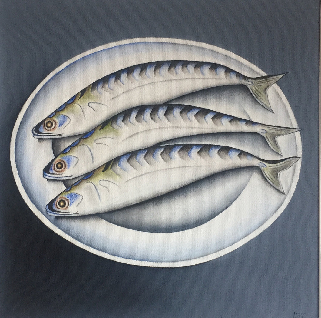3 Mackerel on a plate
