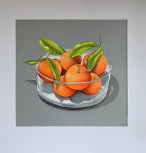 Load image into Gallery viewer, Glass bowl of oranges
